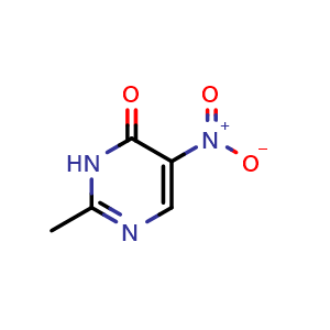 Chemical structure of 2-methyl-5-nitropyrimidin-4(3H)-one , CAS 99893-01-3, AChemBlock S88482