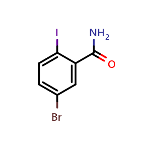 Chemical structure of 5-bromo-2-iodobenzamide , CAS 289039-20-9, AChemBlock S88519