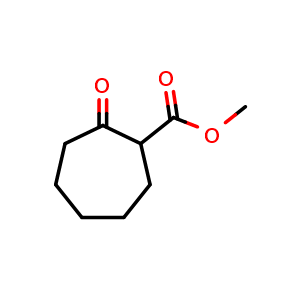 Chemical structure of methyl 2-oxocycloheptane-1-carboxylate , CAS 52784-32-4, AChemBlock S88524