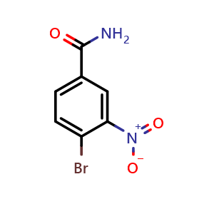 Chemical structure of 4-bromo-3-nitrobenzamide , CAS 879-93-6, AChemBlock S88531