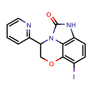 Chemical structure of 6-iodo-3-(pyridin-2-yl)-3,4-dihydro-5-oxa-1,2a-diazaacenaphthylen-2(1H)-one , CAS 2095788-02-4, AChemBlock S88633