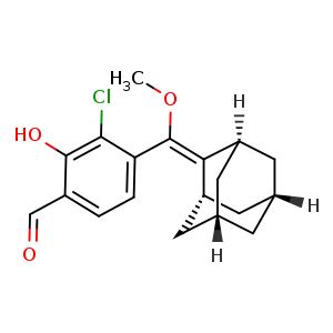 4-((Z)-((1r,3s,5R,7S)-adamantan-2-ylidene)(methoxy)methyl)-3-chloro-2-hydroxybenzaldehyde