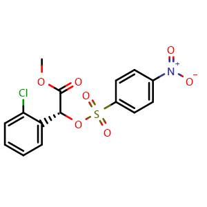 Chemical structure of methyl (R)-2-(2-chlorophenyl)-2-(((4-nitrophenyl)sulfonyl)oxy)acetate , CAS 223123-80-6, AChemBlock S88650