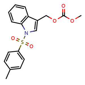 Chemical structure of methyl ((1-tosyl-1H-indol-3-yl)methyl) carbonate , CAS 2375196-02-2, AChemBlock S88663