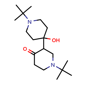Chemical structure of 1,1'-di-tert-butyl-4'-hydroxy-[3,4'-bipiperidin]-4-one , CAS 2101206-63-5, AChemBlock S88776