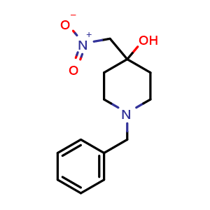 Chemical structure of 1-benzyl-4-(nitromethyl)piperidin-4-ol , CAS 34259-89-7, AChemBlock S88792