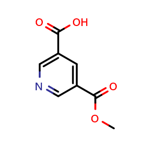 Chemical structure of 5-(methoxycarbonyl)nicotinic acid , CAS 5027-65-6, AChemBlock S88799