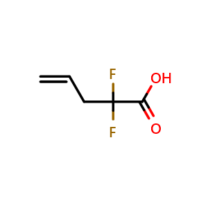 Chemical structure of 2,2-Difluoropent-4-enoic acid , CAS 55039-89-9, AChemBlock S88802