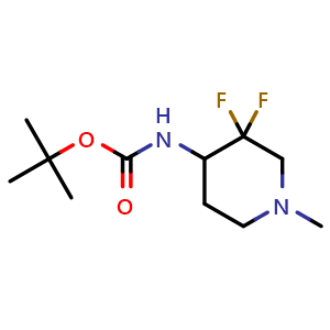 Chemical structure of tert-butyl (3,3-difluoro-1-methylpiperidin-4-yl)carbamate , CAS 2375195-74-5, AChemBlock S88841