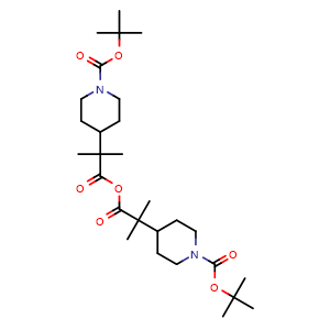 Chemical structure of 2-(1-(tert-butoxycarbonyl)piperidin-4-yl)-2-methylpropanoic anhydride , CAS 2375192-71-3, AChemBlock S88858