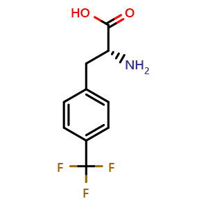 Chemical structure of (R)-2-amino-3-(4-(trifluoromethyl)phenyl)propanoic acid , CAS 114872-99-0, AChemBlock S88868