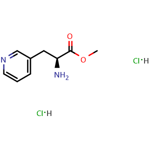 Chemical structure of methyl (S)-2-amino-3-(pyridin-3-yl)propanoate dihydrochloride , CAS 327051-07-0, AChemBlock S88898
