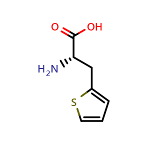 Chemical structure of (2S)-2-Amino-3-(thiophen-2-yl)propanoic acid , CAS 22951-96-8, AChemBlock S88913