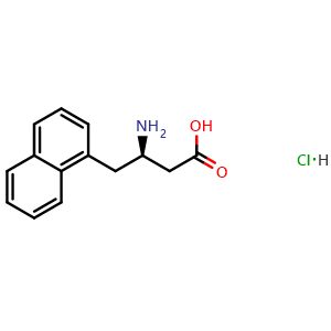 Chemical structure of (R)-3-amino-4-(naphthalen-1-yl)butanoic acid hydrochloride , CAS 269398-88-1, AChemBlock S88931