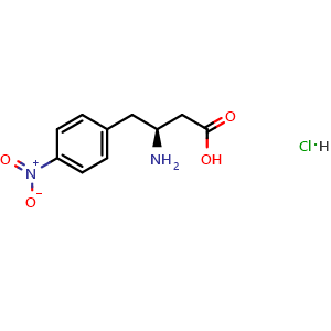 Chemical structure of (S)-3-amino-4-(4-nitrophenyl)butanoic acid hydrochloride , CAS 270062-87-8, AChemBlock S88949