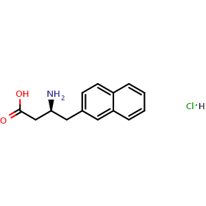 Chemical structure of (S)-3-amino-4-(naphthalen-2-yl)butanoic acid hydrochloride , CAS 270063-39-3, AChemBlock S88961