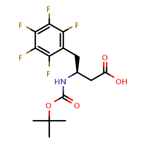 Chemical structure of (S)-3-((tert-butoxycarbonyl)amino)-4-(perfluorophenyl)butanoic acid , CAS 270063-42-8, AChemBlock S88964