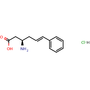 Chemical structure of (R,E)-3-amino-6-phenylhex-5-enoic acid hydrochloride , CAS 270596-35-5, AChemBlock S88988