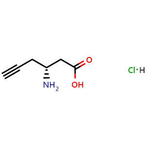 Chemical structure of (R)-3-aminohex-5-ynoic acid hydrochloride , CAS 332064-87-6, AChemBlock S89034