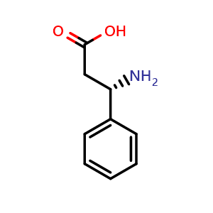 Chemical structure of (S)-3-amino-3-phenylpropanoic acid , CAS 40856-44-8, AChemBlock S89049
