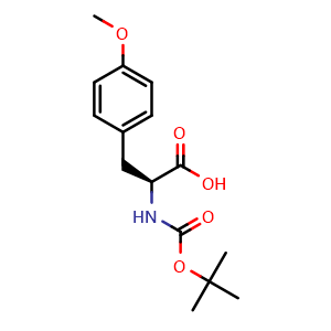 Chemical structure of (S)-2-((tert-butoxycarbonyl)amino)-3-(4-methoxyphenyl)propanoic acid , CAS 53267-93-9, AChemBlock S89070