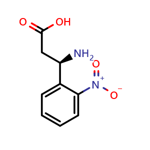 Chemical structure of (R)-3-amino-3-(2-nitrophenyl)propanoic acid , CAS 756814-14-9, AChemBlock S89081