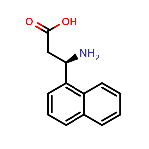 Chemical structure of (R)-3-amino-3-(naphthalen-1-yl)propanoic acid , CAS 775280-91-6, AChemBlock S89085