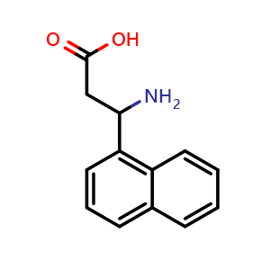 Chemical structure of 3-amino-3-(naphthalen-1-yl)propanoic acid , CAS 100393-41-7, AChemBlock S89119