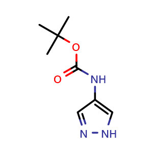 Chemical structure of tert-butyl (1H-pyrazol-4-yl)carbamate , CAS 130106-42-2, AChemBlock S89135