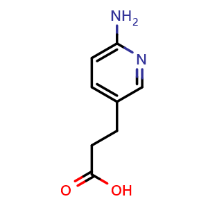 Chemical structure of 3-(6-aminopyridin-3-yl)propanoic acid , CAS 446263-96-3, AChemBlock S89145