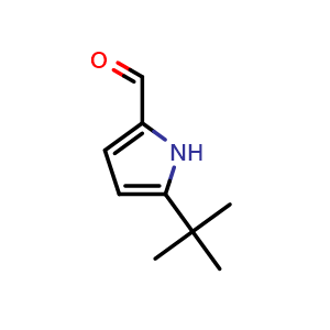 Chemical structure of 5-(tert-butyl)-1H-pyrrole-2-carbaldehyde , CAS 59001-10-4, AChemBlock S89149