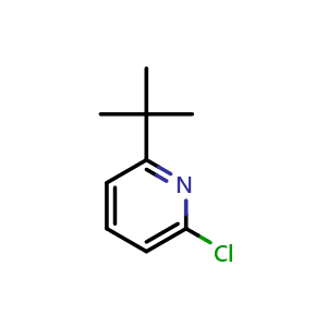 Chemical structure of 2-(tert-butyl)-6-chloropyridine , CAS 97691-23-1, AChemBlock S89165