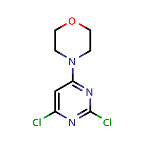 Chemical structure of 4-(2,6-dichloropyrimidin-4-yl)morpholine , CAS 52127-83-0, AChemBlock S89170