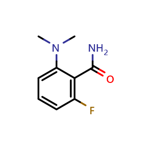 Chemical structure of 2-(Dimethylamino)-6-fluorobenzamide , CAS 107485-44-9, AChemBlock S89172