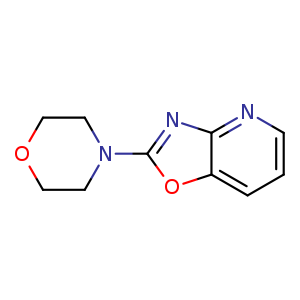 Chemical structure of 2-morpholinooxazolo[4,5-b]pyridine , CAS 113520-20-0, AChemBlock S89173