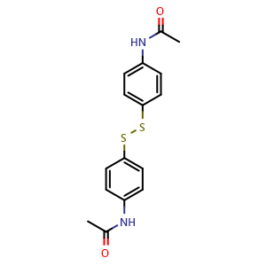 Chemical structure of N,N'-(disulfanediylbis(4,1-phenylene))diacetamide , CAS 16766-09-9, AChemBlock S89187