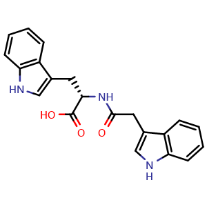Chemical structure of (2-(1H-indol-3-yl)acetyl)-L-tryptophan , CAS 57105-53-0, AChemBlock S89220