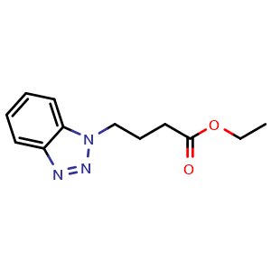 Chemical structure of ethyl 4-(1H-benzo[d][1,2,3]triazol-1-yl)butanoate , CAS 69218-48-0, AChemBlock S89223