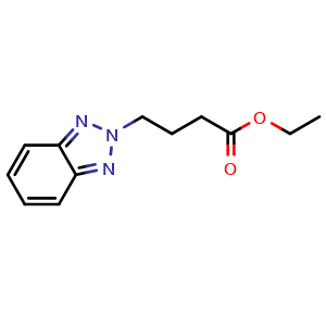 Chemical structure of ethyl 4-(2H-benzo[d][1,2,3]triazol-2-yl)butanoate , CAS 69218-53-7, AChemBlock S89224