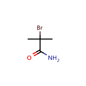 Chemical structure of 2-bromo-2-methylpropanamide , CAS 7462-74-0, AChemBlock S89227