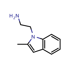Chemical structure of 2-(2-methyl-1H-indol-1-yl)ethan-1-amine , CAS 883535-89-5, AChemBlock S89230
