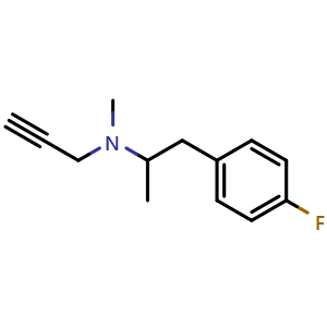 Chemical structure of N-(1-(4-fluorophenyl)propan-2-yl)-N-methylprop-2-yn-1-amine , CAS 103596-43-6, AChemBlock S89245