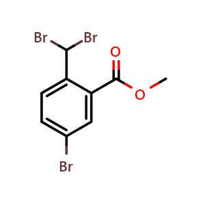 Chemical structure of methyl 5-bromo-2-(dibromomethyl)benzoate , CAS 1265286-99-4, AChemBlock S89273