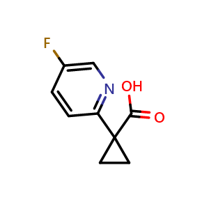 Chemical structure of 1-(5-fluoropyridin-2-yl)cyclopropane-1-carboxylic acid , CAS 1302580-98-8, AChemBlock S89278