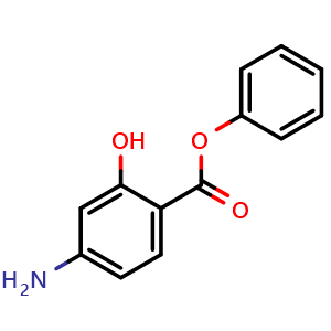 Chemical structure of phenyl 4-amino-2-hydroxybenzoate , CAS 133-11-9, AChemBlock S89281