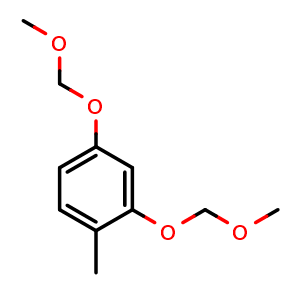 Chemical structure of 2,4-bis(methoxymethoxy)-1-methylbenzene , CAS 1380698-48-5, AChemBlock S89285
