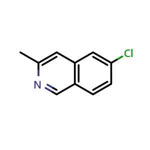 Chemical structure of 6-chloro-3-methylisoquinoline , CAS 14123-76-3, AChemBlock S89287