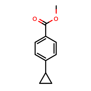 Chemical structure of methyl 4-cyclopropylbenzoate , CAS 148438-03-3, AChemBlock S89298