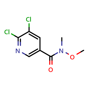 Chemical structure of 5,6-dichloro-N-methoxy-N-methylnicotinamide , CAS 162327-73-3, AChemBlock S89310