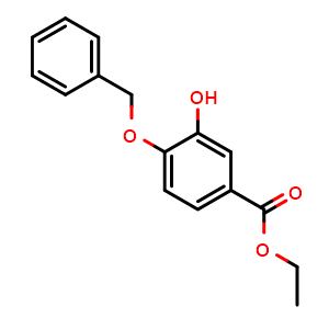 Chemical structure of ethyl 4-(benzyloxy)-3-hydroxybenzoate , CAS 177429-27-5, AChemBlock S89322